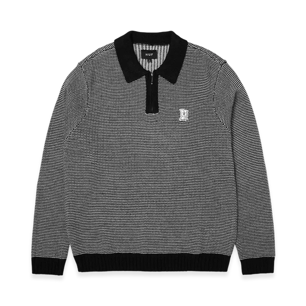 HUF Megablast Two Tone Waffle Sweater "Black/White"