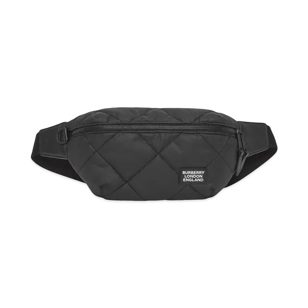 Burberry Diamond Quilted Cotton Sonny Bum Bag "Black"