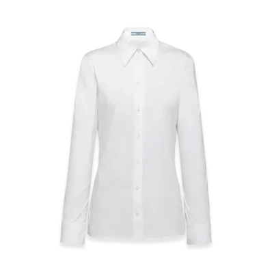PRADA Women's Stretch Poplin Shirt "White"