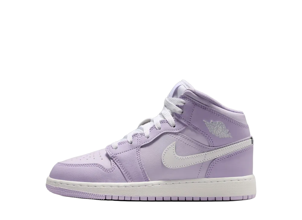 Nike GS Air Jordan 1 Mid "Violet Mist/Barely Grape/White"