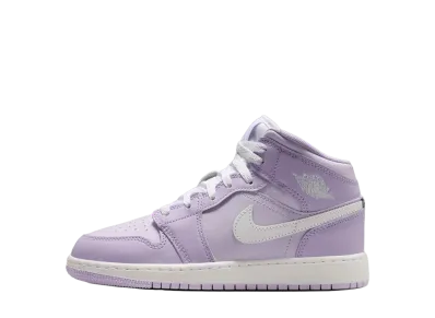 Nike GS Air Jordan 1 Mid "Violet Mist/Barely Grape/White"
