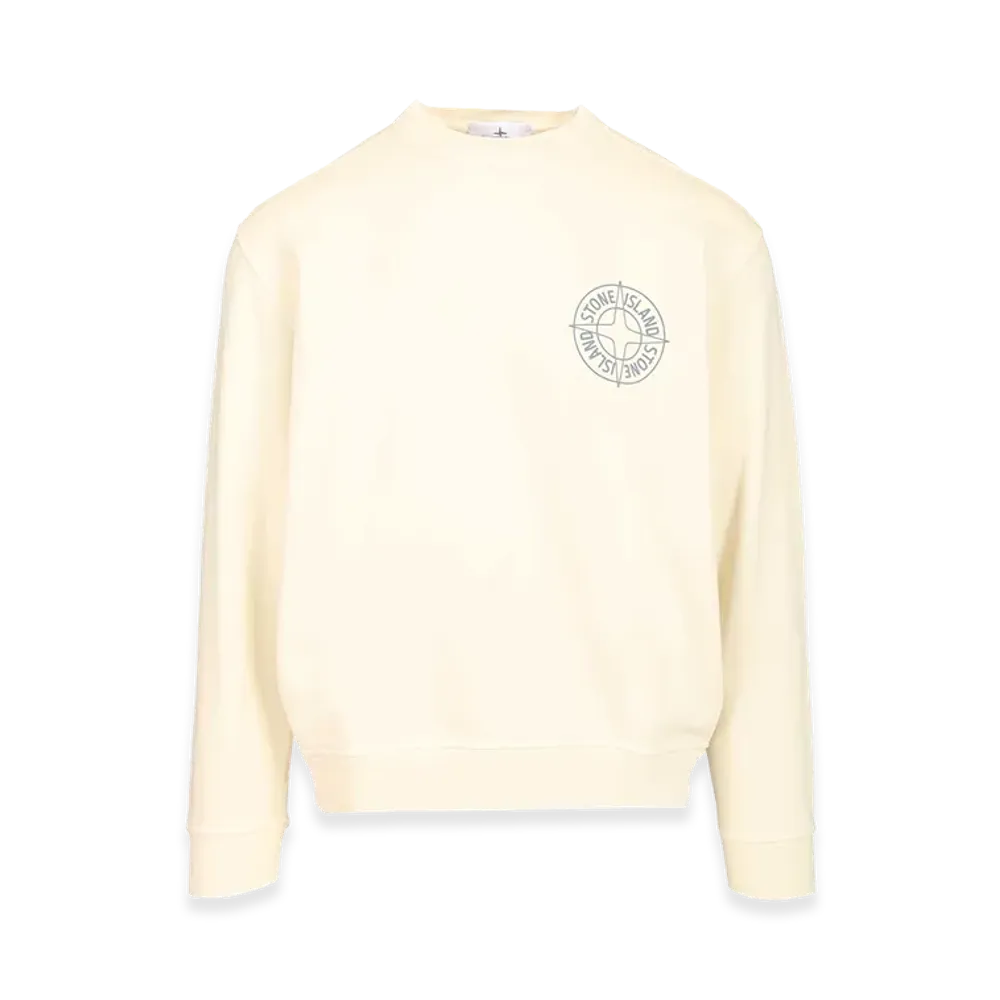 Stone Island Cotton Sweatshirt With Print "White"