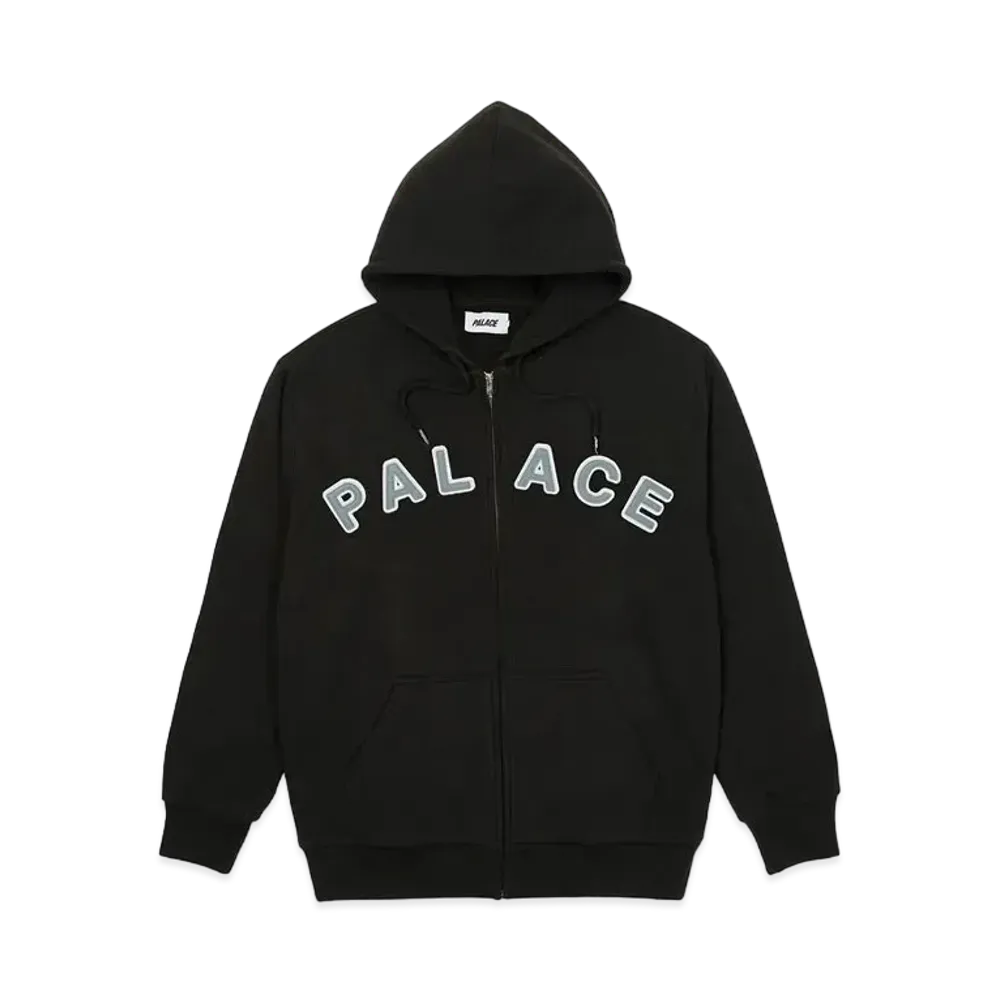 PALACE FELT LETTERS ZIP HOOD "Black"