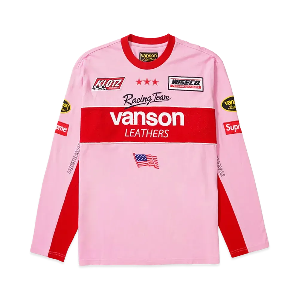 Supreme x Vanson Leathers L/S Top "Pink"