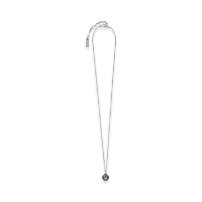 Saint Laurent Victorian Heart Charm Necklace Metal "Silver"