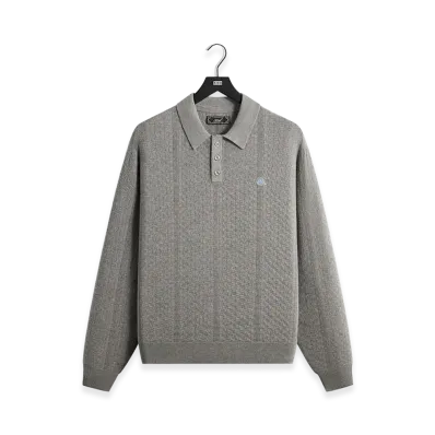 Kith Long Sleeve Tilden Pullover "Medium Heather Grey"