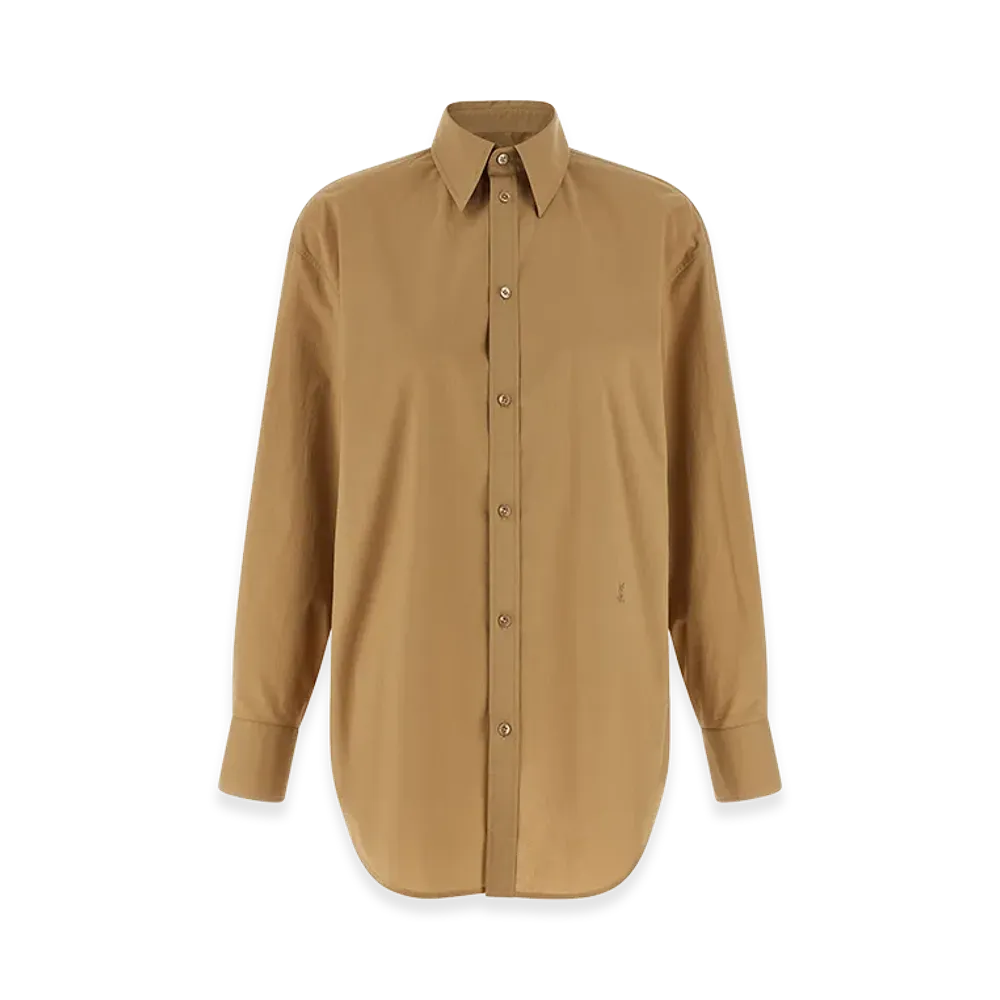 Saint Laurent Women's New Chemise Oxford Brillant "Beige"