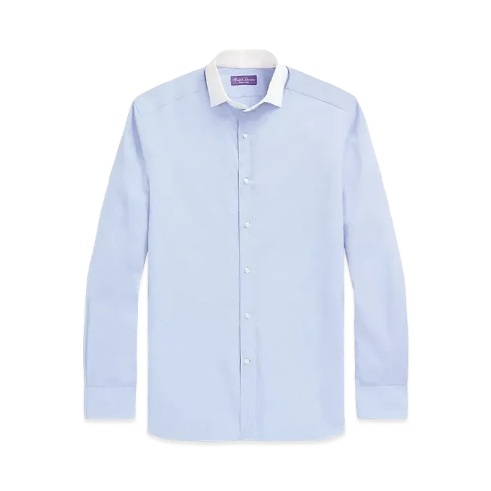 Ralph Lauren Purple Label End-On-End Poplin Collar Shirt "Blue"