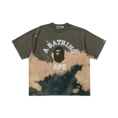 A BATHING APE Tie Dye College Relaxed Fit Tee "Beige"