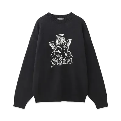 X-Girl Angel Jacquard Knit Top "Black"