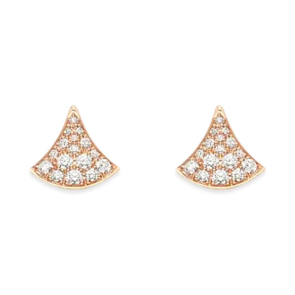 BVLGARI Divas' Dream Earrings With Pave Diamonds "Pink Gold"