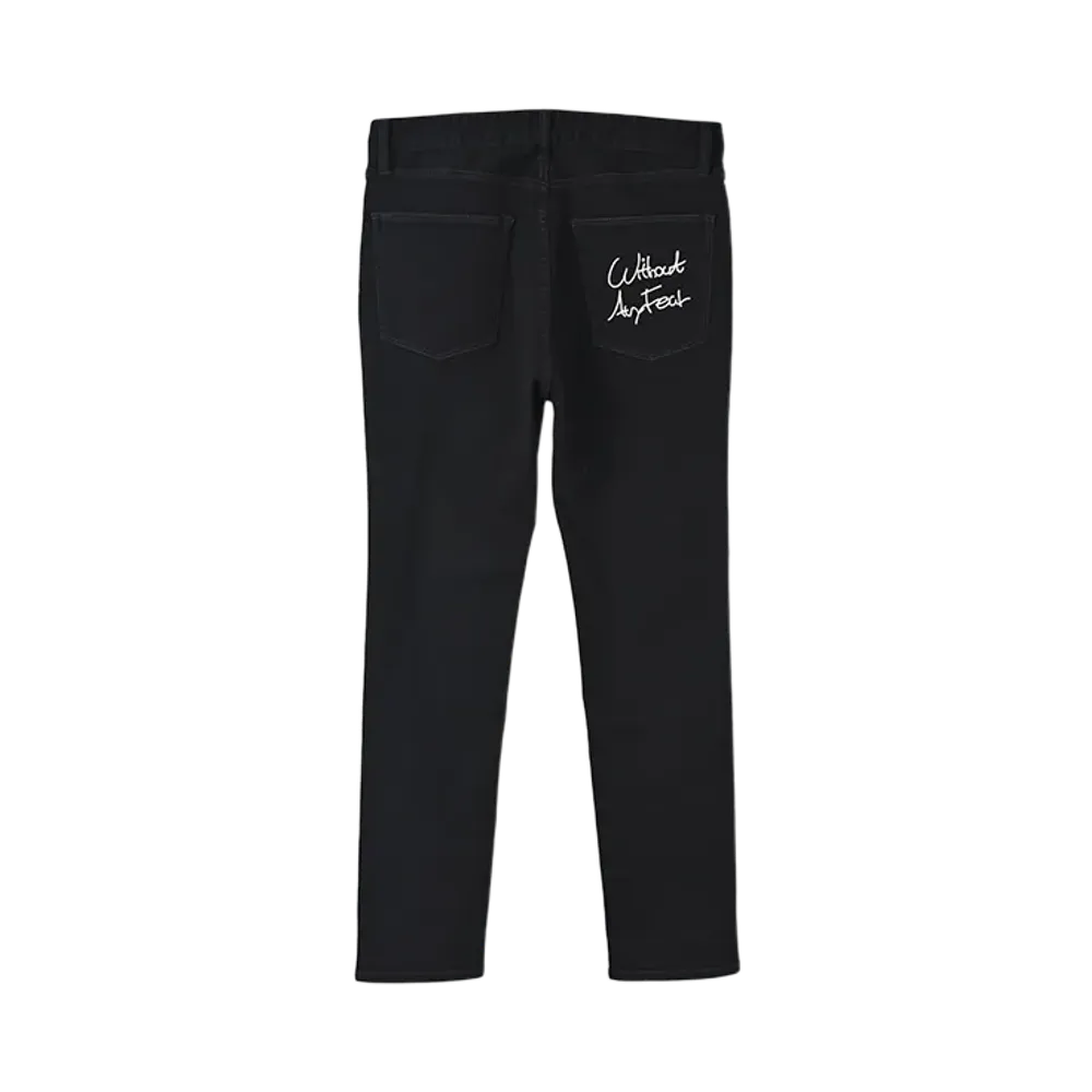 ReZARD × Masato Yamaguchi \ x Logo Embroidery Slim Denim Pants "BLACK"