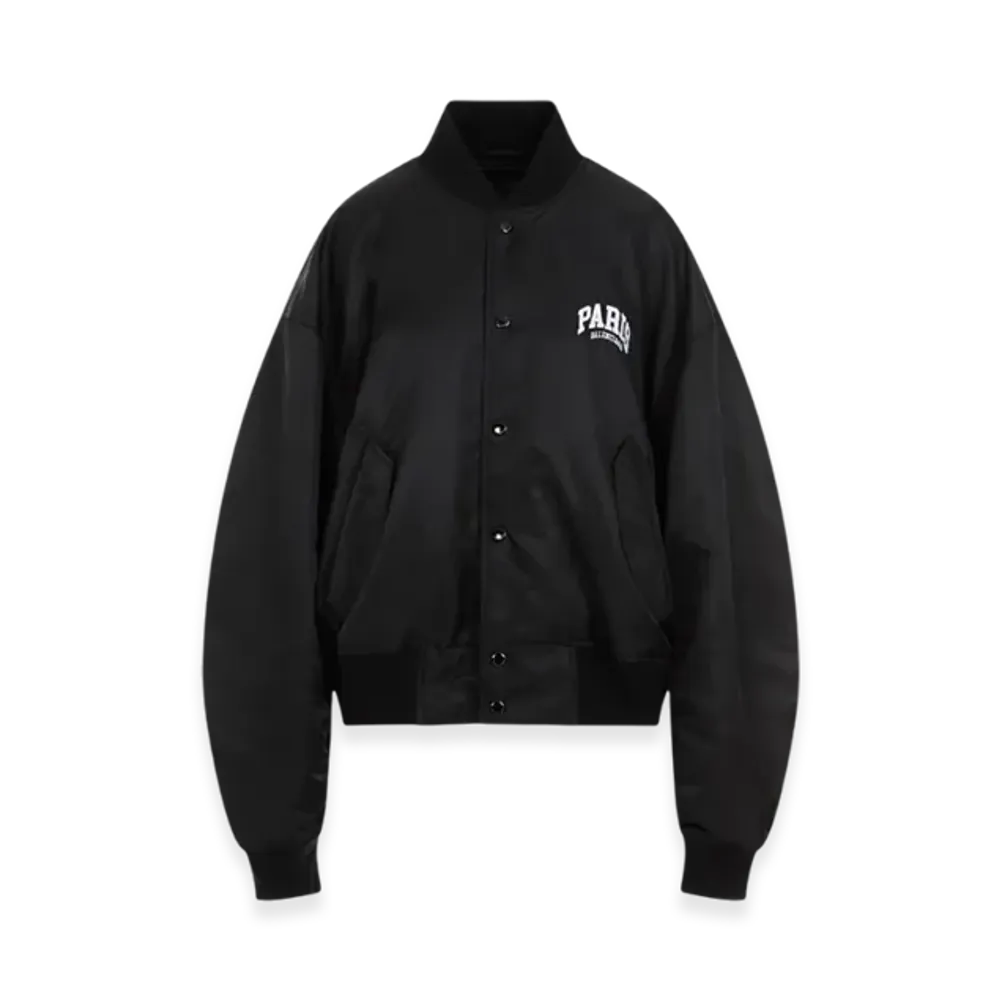 BALENCIAGA Paris Oversized Bomber Jacket "Black"