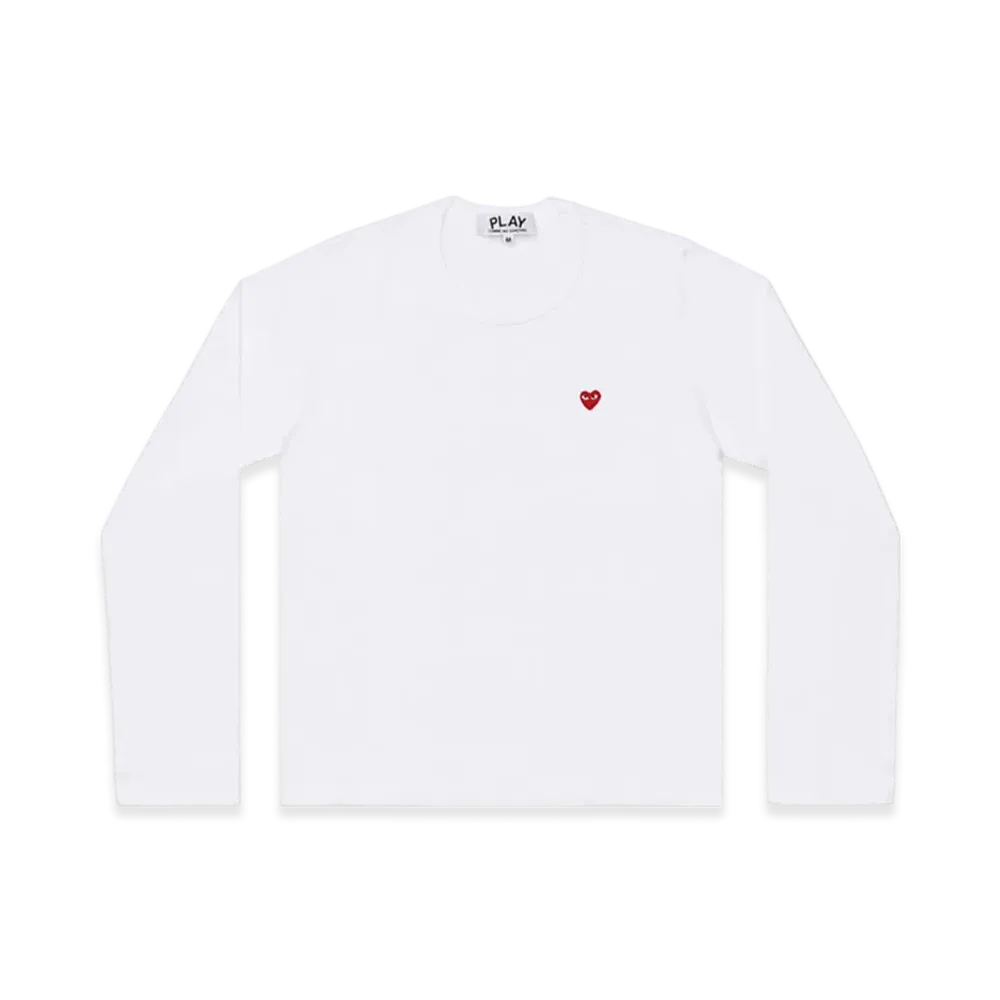 PLAY COMME des GARCONS T-Shirt With Small Red Heart Mens "White"