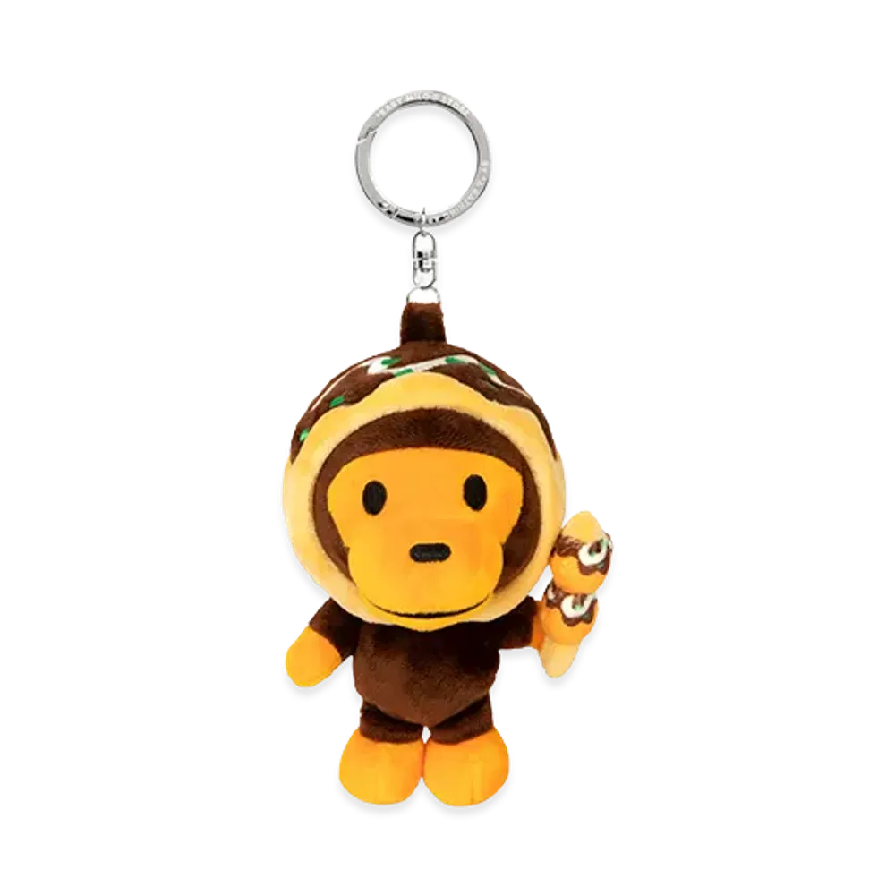 A BATHING APE Baby Milo Takoyaki Plush Doll Keychain "Brown"