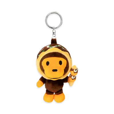 A BATHING APE Baby Milo Takoyaki Plush Doll Keychain "Brown"