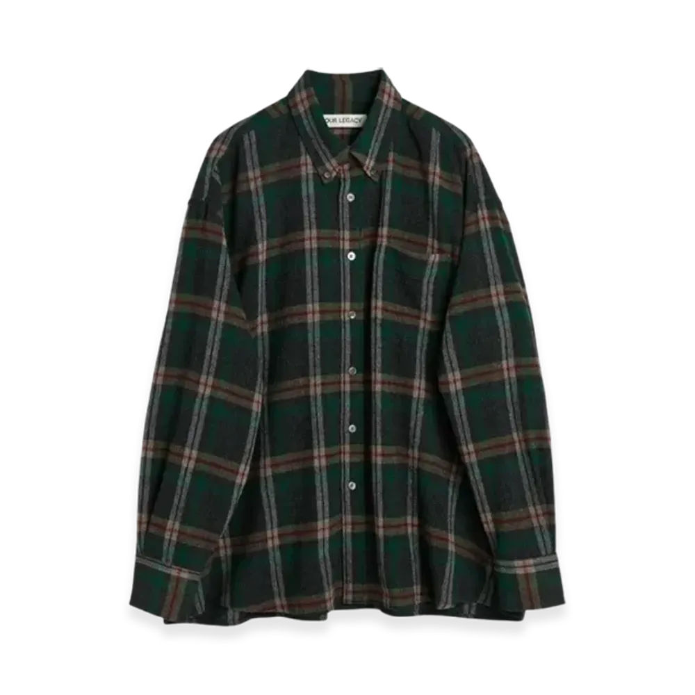 OUR LEGACY Borrowed BD Shirt "Green Pub Check"