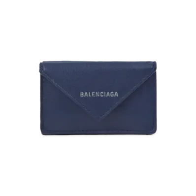 BALENCIAGA Papier Mini Wallet "Deep Blue"