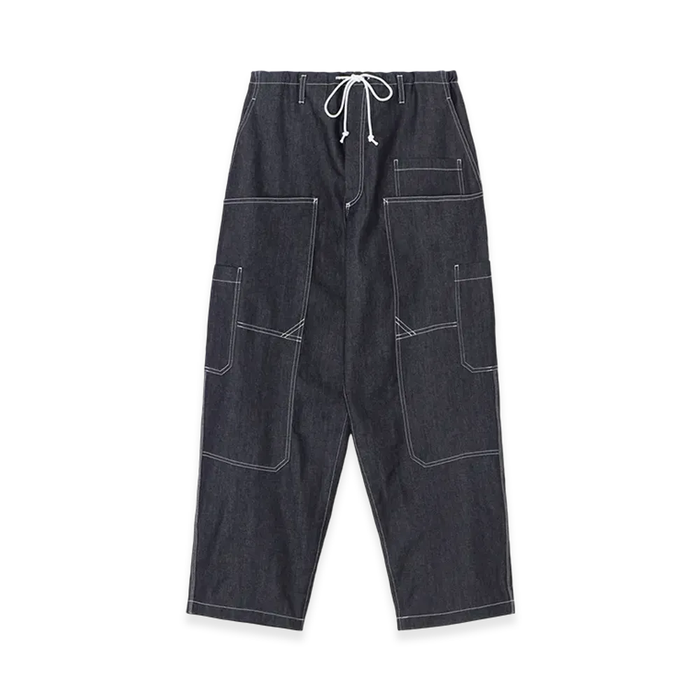 WILDSIDE YOHJI YAMAMOTO 10oz Denim Multi Pocket Draw String Pants "Navy"