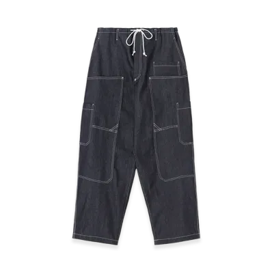 WILDSIDE YOHJI YAMAMOTO 10oz Denim Multi Pocket Draw String Pants "Navy"