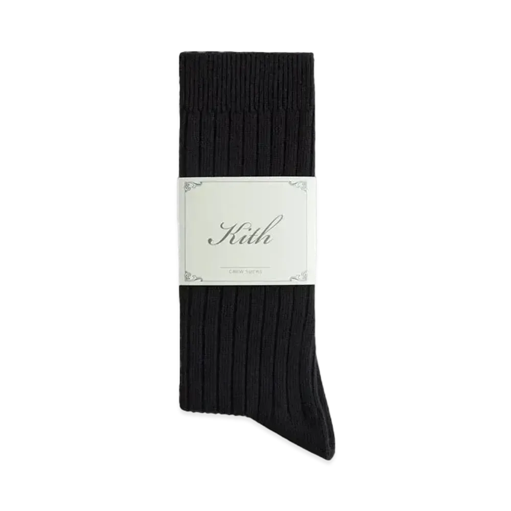 Kith Ribbed Cotton Socks "Black"