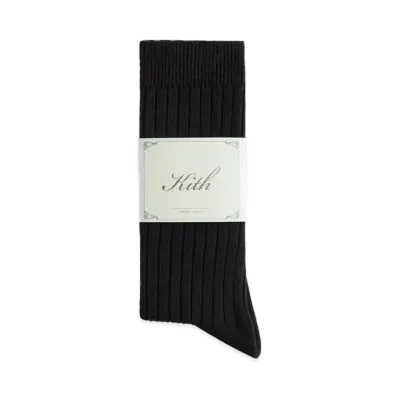 Kith Ribbed Cotton Socks "Black"