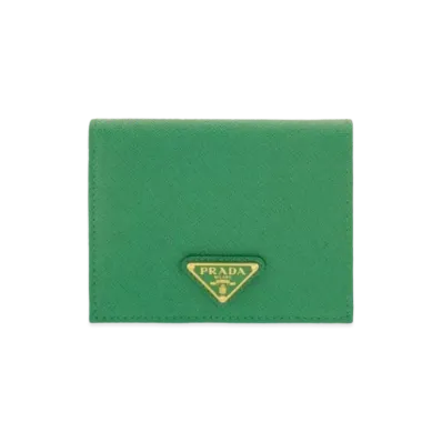 PRADA Small Saffiano Leather Wallet "Green"