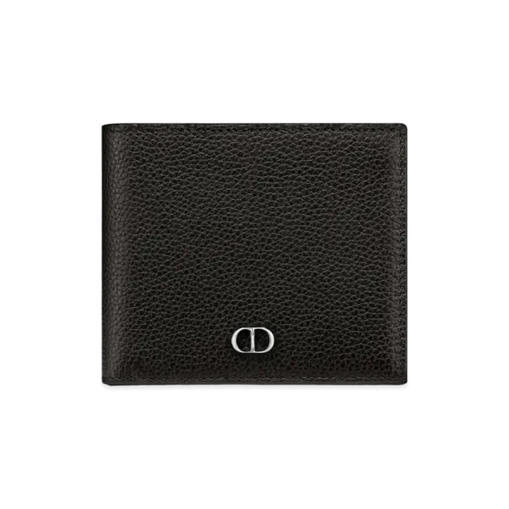 Dior Wallet With Coin Case CD Icon Grained Calfskin "Black"