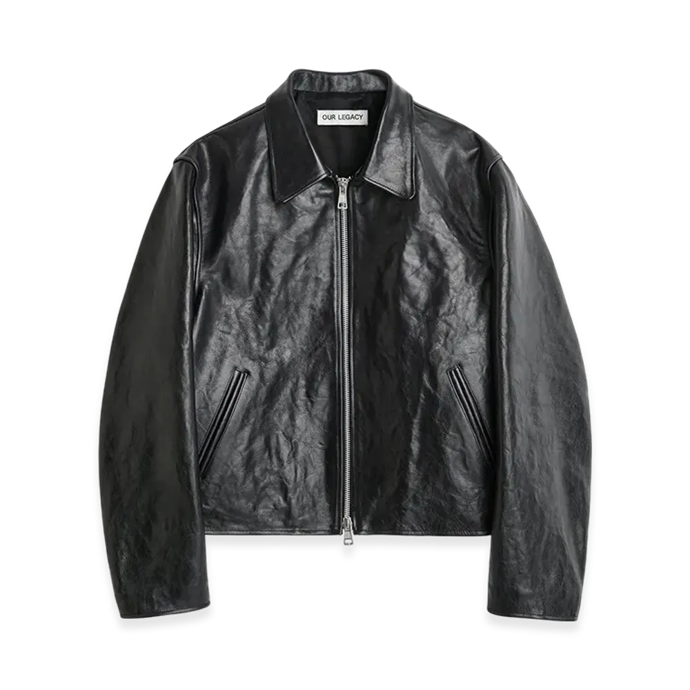 OUR LEGACY Mini Jacket "Top Dyed Black Leather"