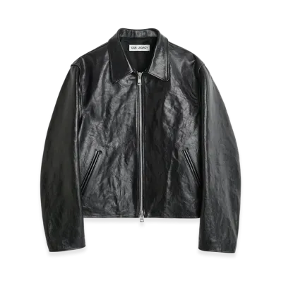 OUR LEGACY Mini Jacket "Top Dyed Black Leather"