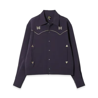 NEEDLES Piping Cowboy Jacket - Poly Double Cloth "Purple"
