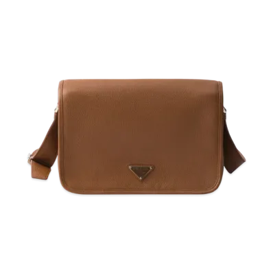 PRADA Leather Shoulder Bag "Cognac"