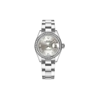 ROLEX Lady-Datejust Oyster 28mm "Silver Roman/Oyster Steel/White Gold"