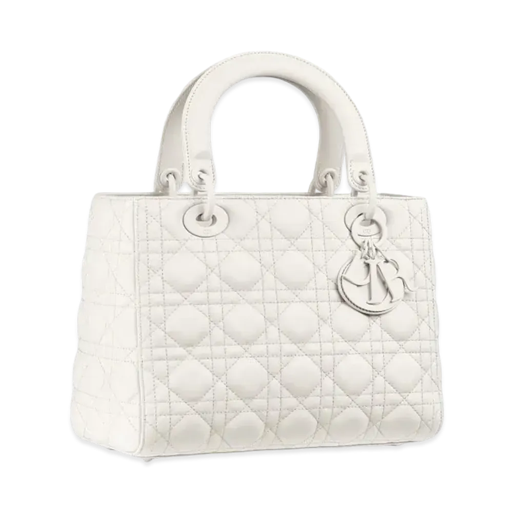 Dior Medium Ultramatte Lady Dior Bag "White"