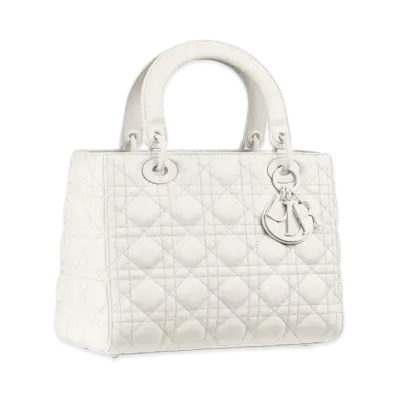 Dior Medium Ultramatte Lady Dior Bag "White"