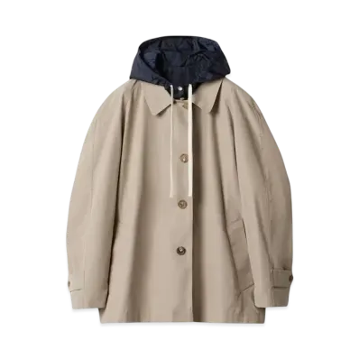 MIUMIU Women's Panama Cotton and Technical Ponge Blouson Jacket "Gray/Navy"