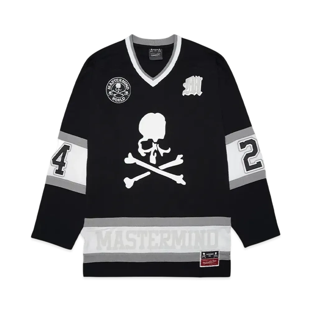 MASTERMIND x Mitchell&Ness HOCKEY JERSEY "BLACK/WHITE"