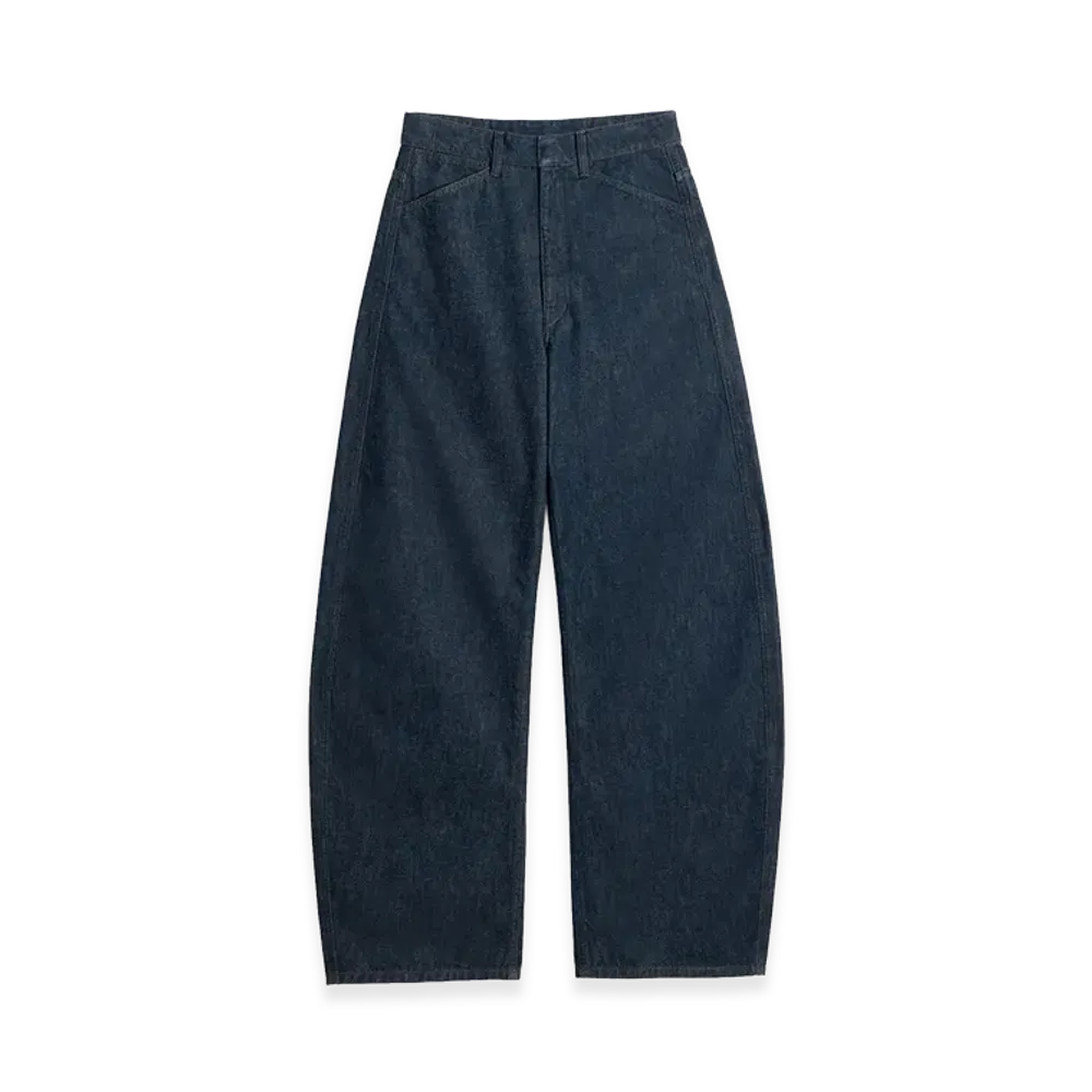 LEMAIRE Women's High Waisted Curved Pants "Denim Indigo"
