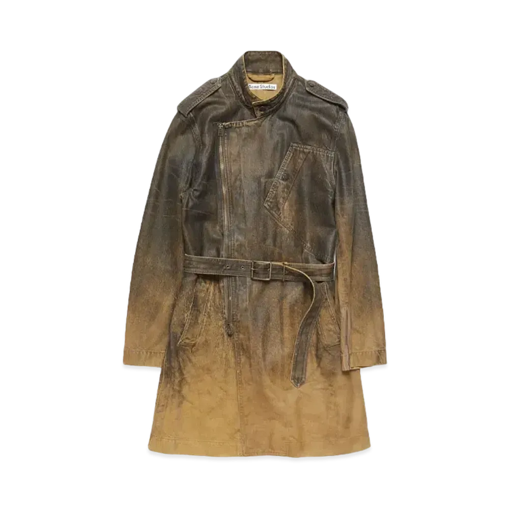 Acne Studios Belted Denim Coat "Black/Yellow"