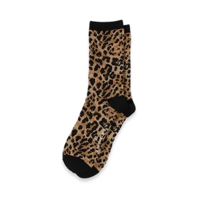 A BATHING APE Wild Leopard Pattern Socks "Beige"