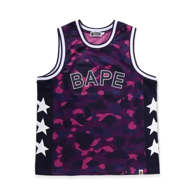 A BATHING APE Mesh Multi Logo Relaxed Fit Tank Top "Purple"