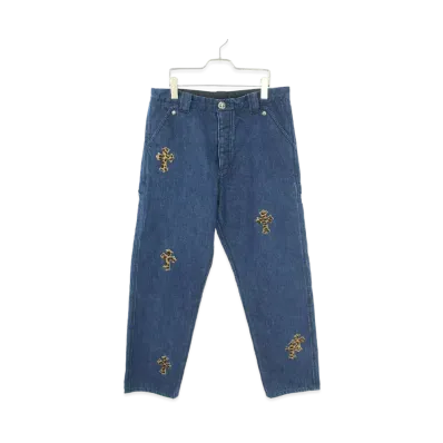 Chrome Hearts Carpenter V2 CEME Denim Pants with Cross Patch "Blue"