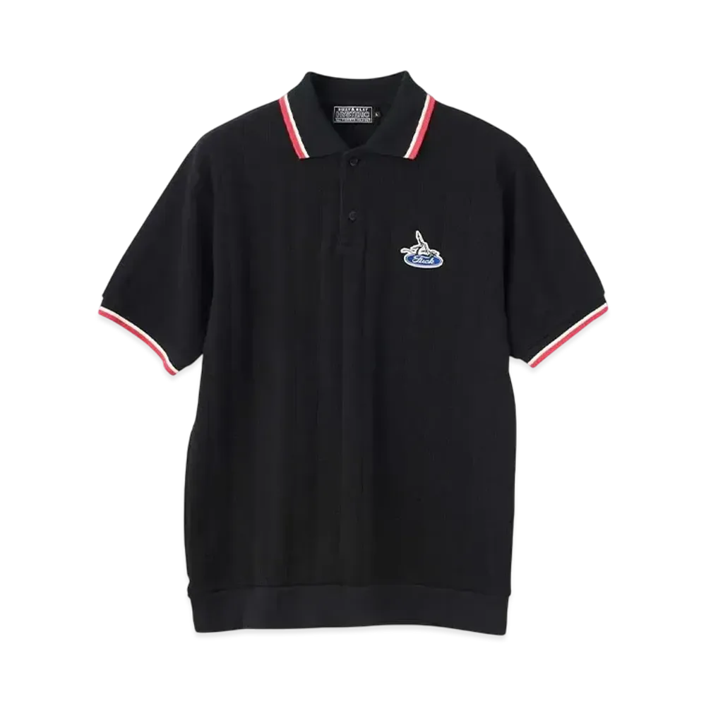 HYSTERIC GLAMOUR Hys Devil Patch Polo Collar Shirt "Black"