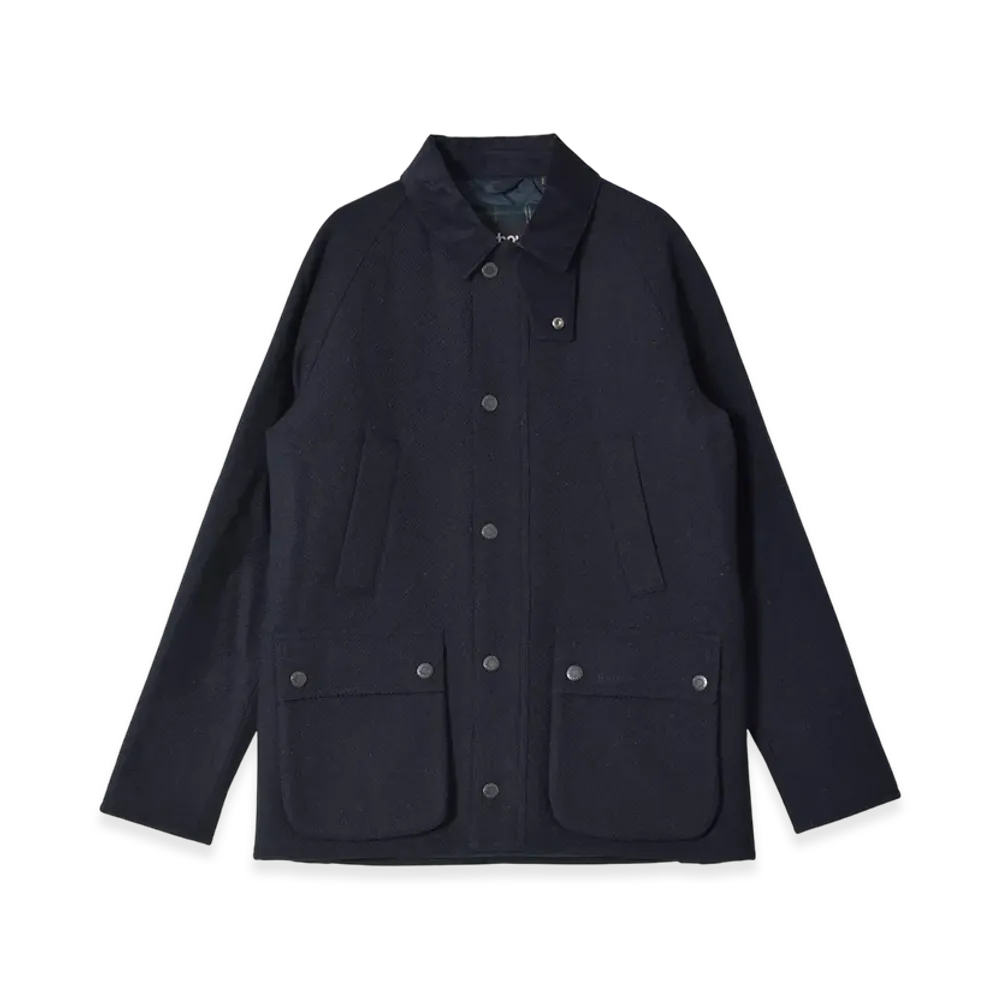Barbour Bedale Wool Jacket "Navy/Green L"