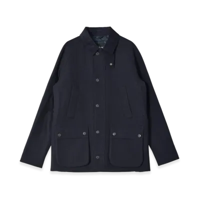 Barbour Bedale Wool Jacket "Navy/Green L"