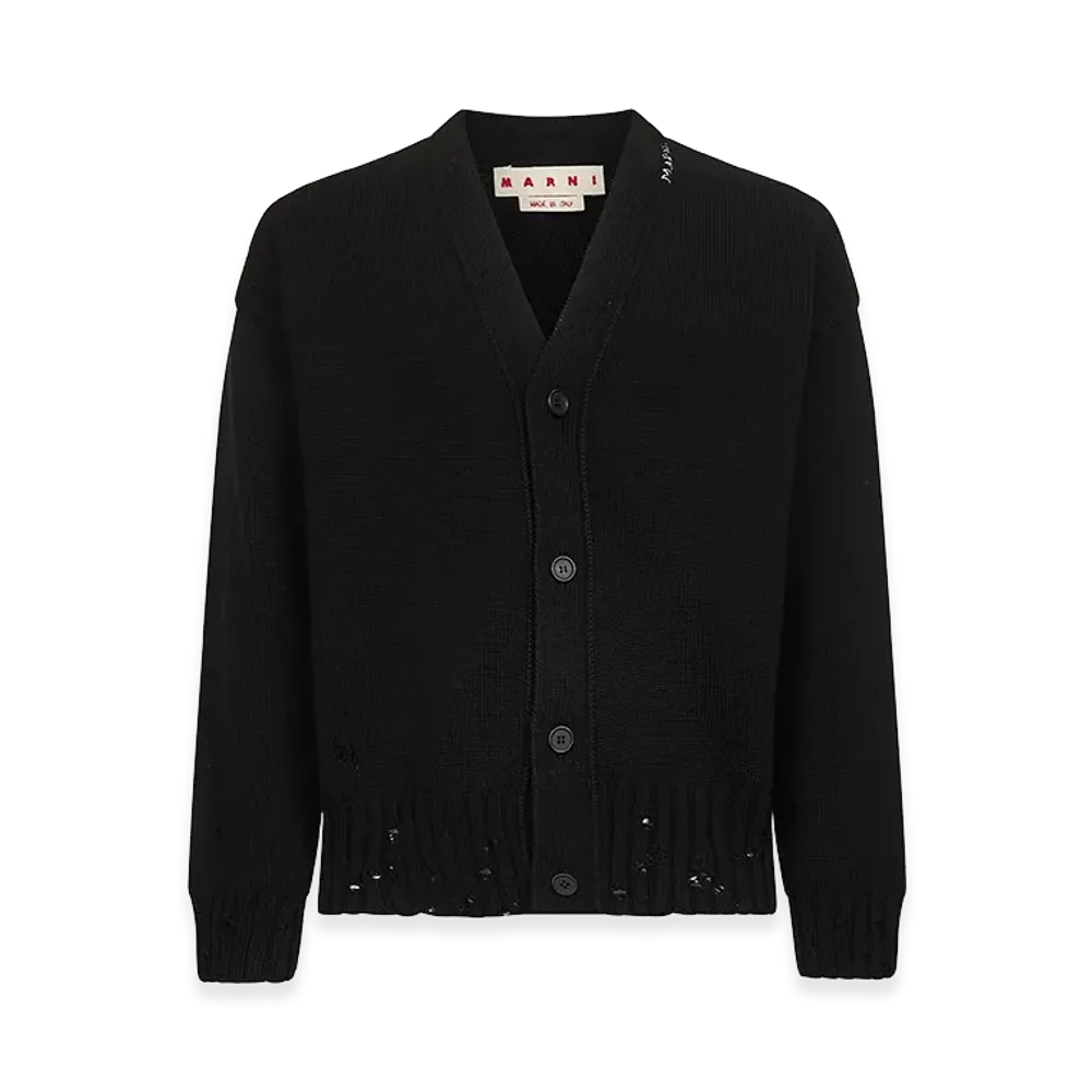 MARNI Logo Embroidery Cardigan "Black"
