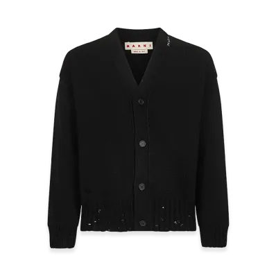 MARNI Logo Embroidery Cardigan "Black"
