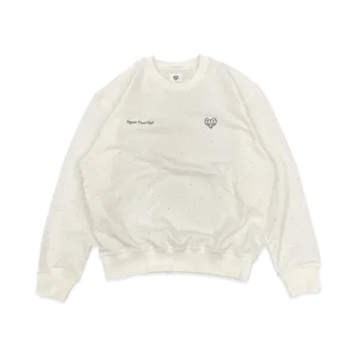 HTH Rhinestone sweat shirts "WHITE"