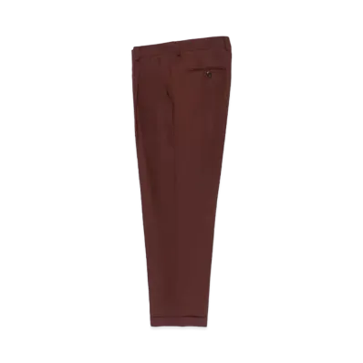 WACKO MARIA DORMEUIL / Pleated Trousers (Type-1) , Straight Trousers "Dark Red"