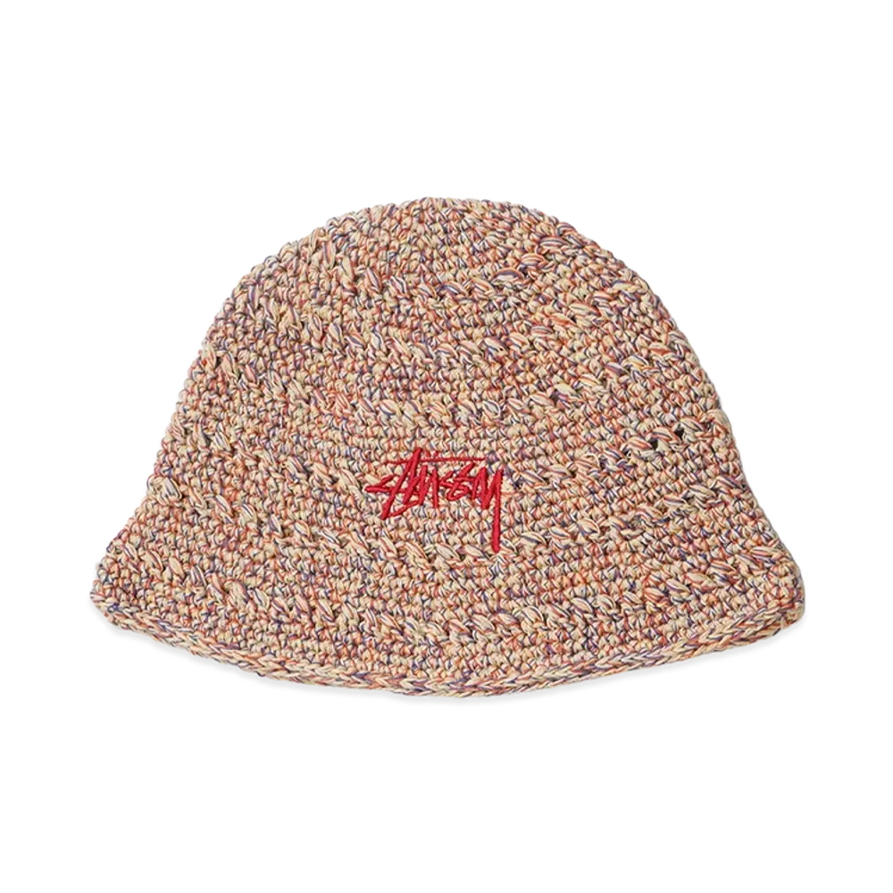 Stussy Hemp Stock Knit Bucket Hat "Multi Tan"